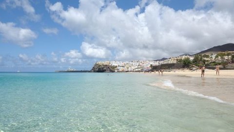Beach Playa del Matorral in Morro Jable, Canary Island Fuerteventura, Spain