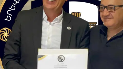 Miguel Angel Gonz&aacute;lez Su&aacute;rez y Suren Harutyunyan, Rector Magn&iacute;fico de la Universidad Haybusak de Erev&aacute;n